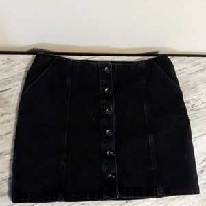 Black Denim Mini Skirt